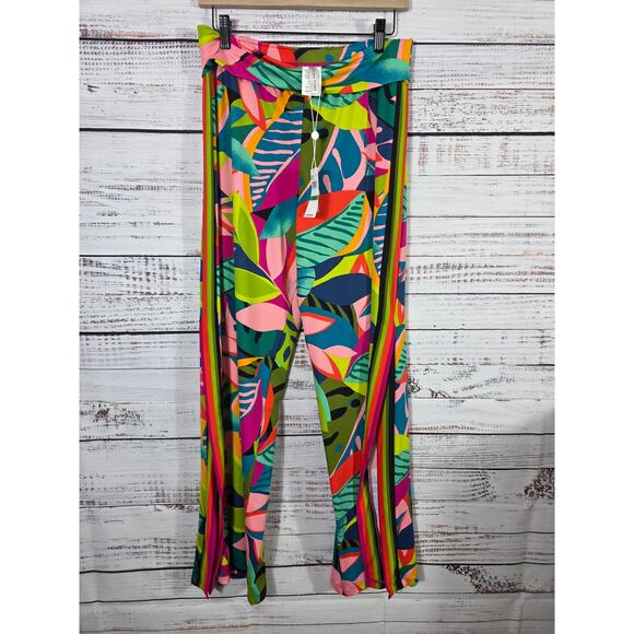 Trina Turk Rainforest Swim Cover up beach pants women's size Large - Picture 1 of 7